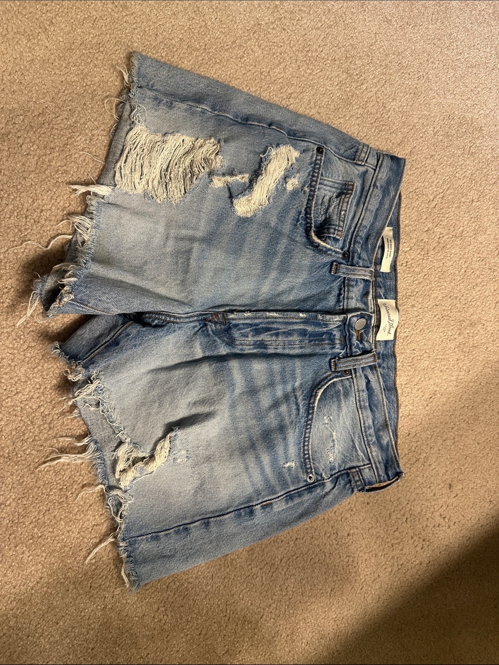 Universal Thread Light Blue Distressed High-Waist Denim Shorts size 8